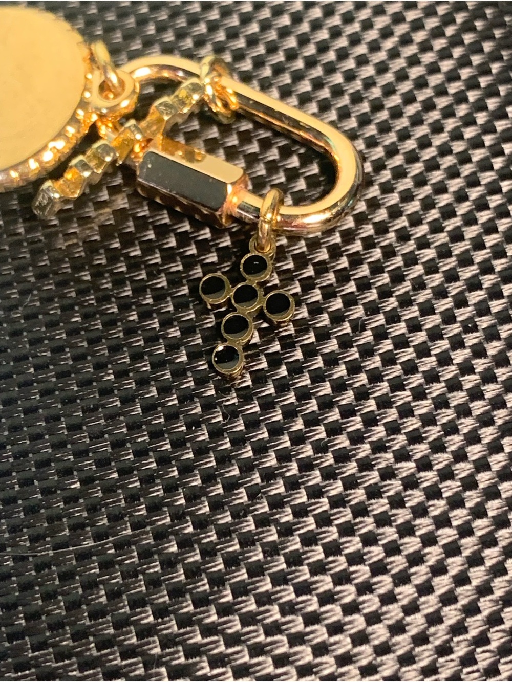 Gold-Tone Crystal Disc Charm - Picture 4 of 6